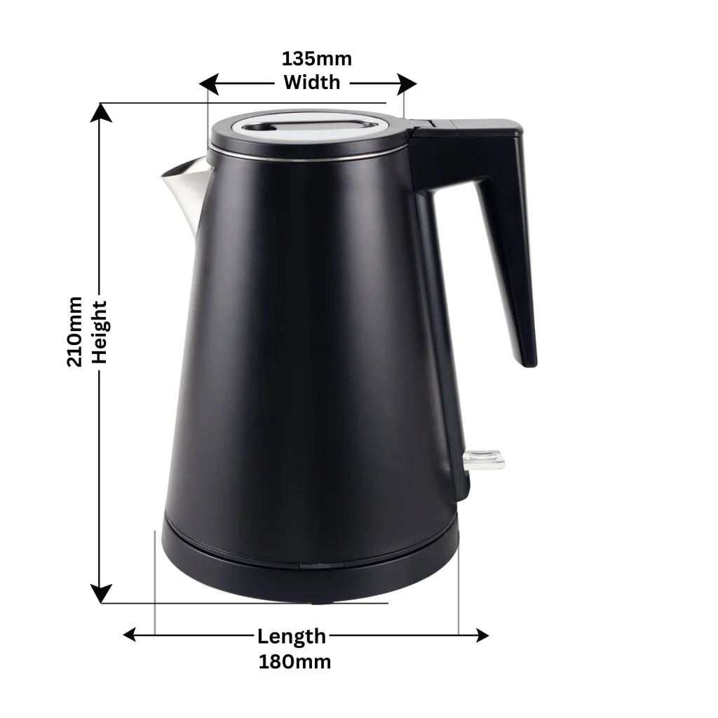 0.8L Stainless Steel Kettle - Black (Double Layer)
