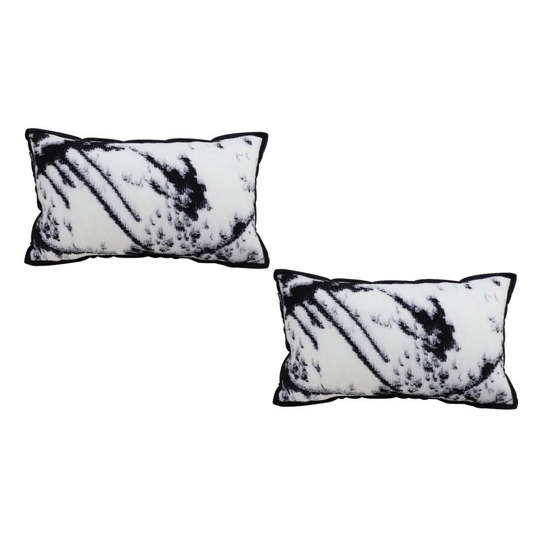 SOGA 2X 35cm Throw Pillow Black and White Leopard Thick Premium Polyester Fiber for Home Decor