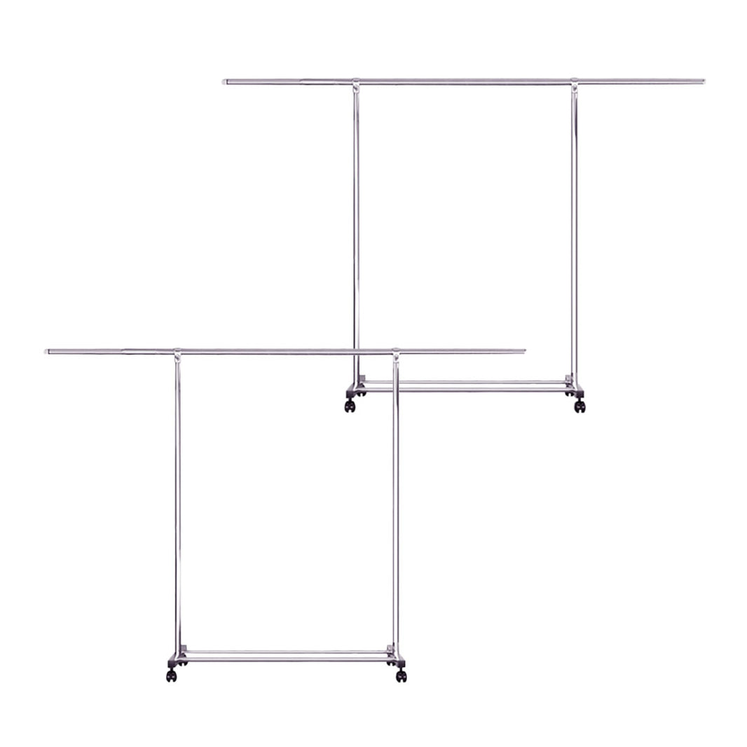 SOGA 2X 240cm Stainless Steel Floor-Standing Clothes Rack - Durable and Space-Saving Laundry Organizer