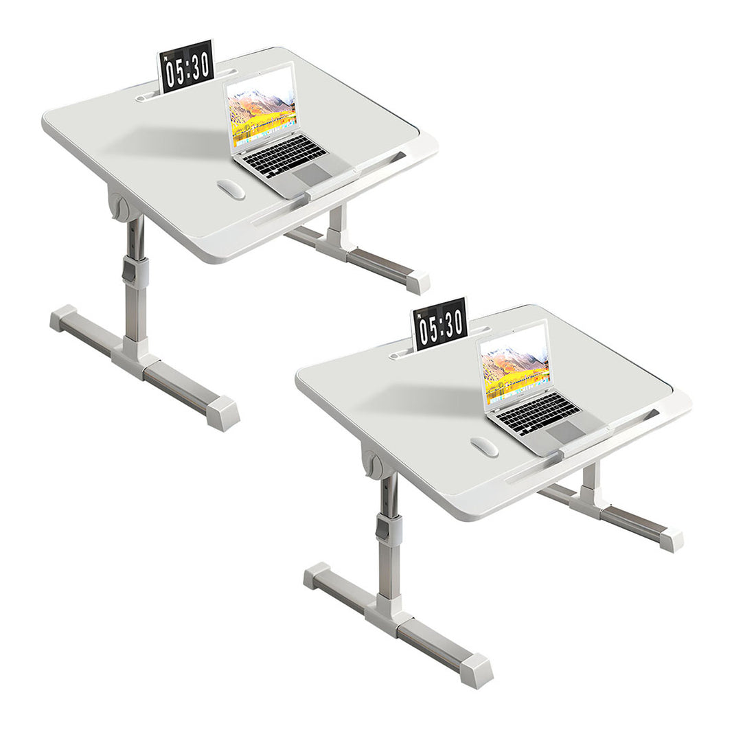 SOGA 2X 60X40cm White Small Laptop Bed Portable Foldable Study Table Adjustable