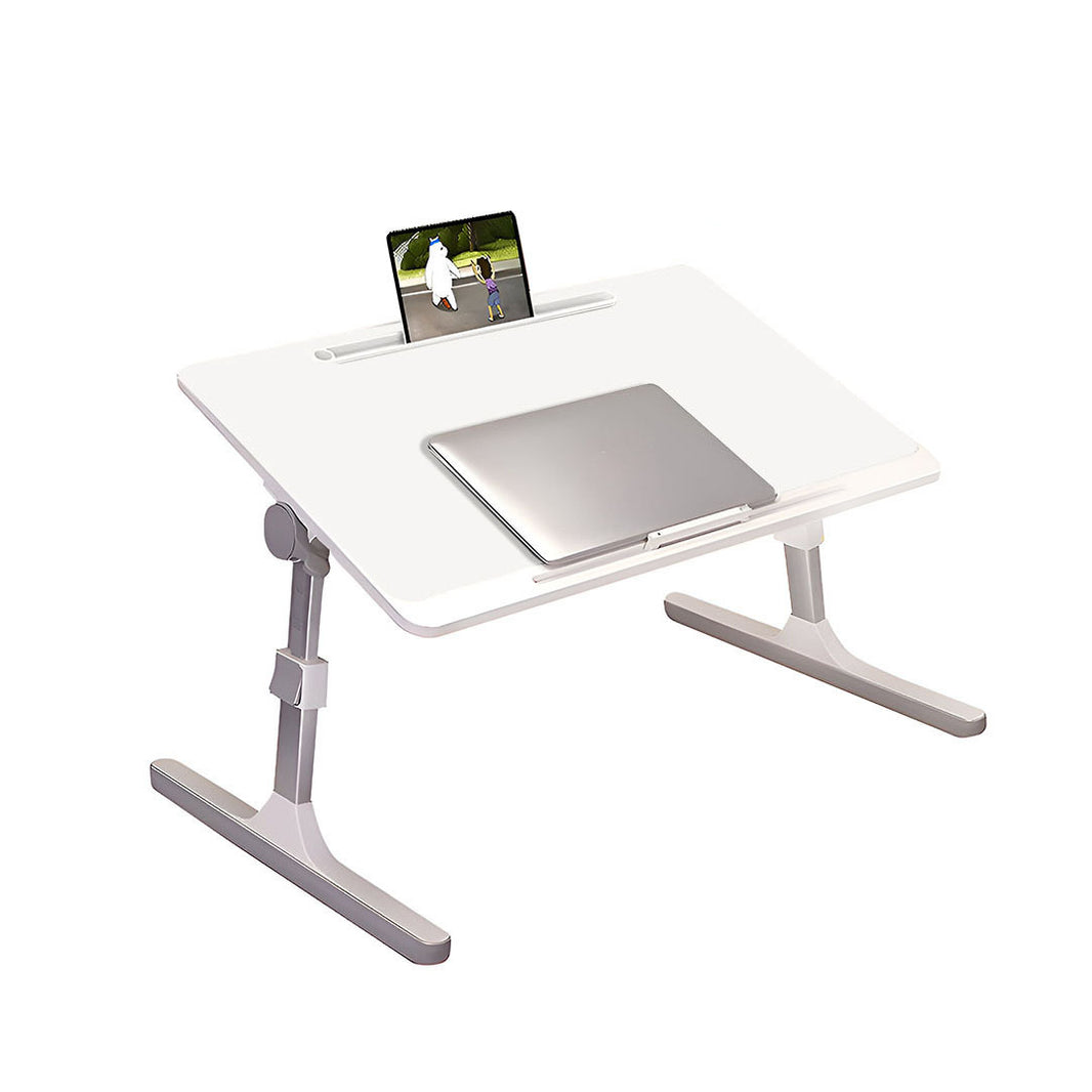 SOGA 60X40cm White Small Laptop Bed Portable Foldable Study Table Adjustable