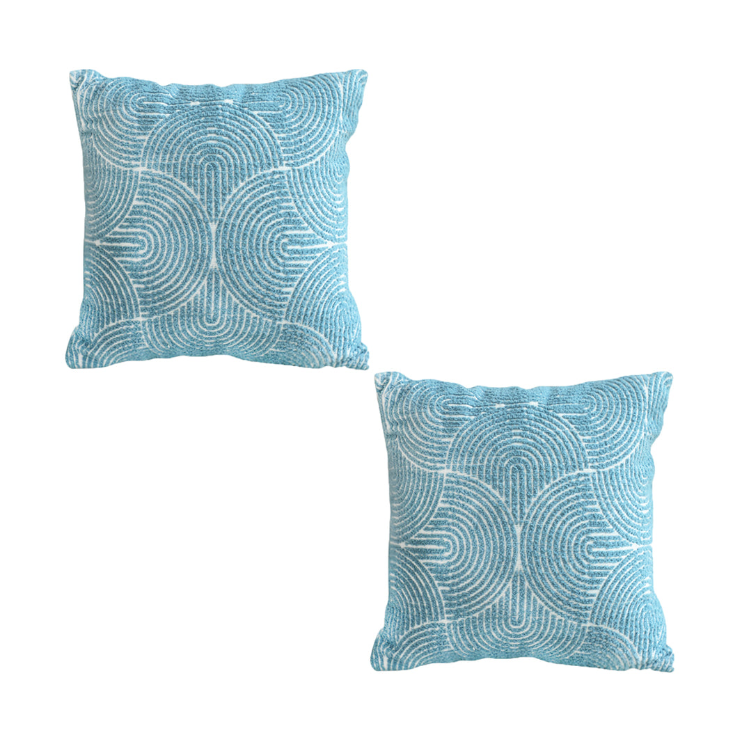 SOGA 2X 50cm Blue Throw Pillow Geometric Indoor and Outdoor Corded for Home Decor