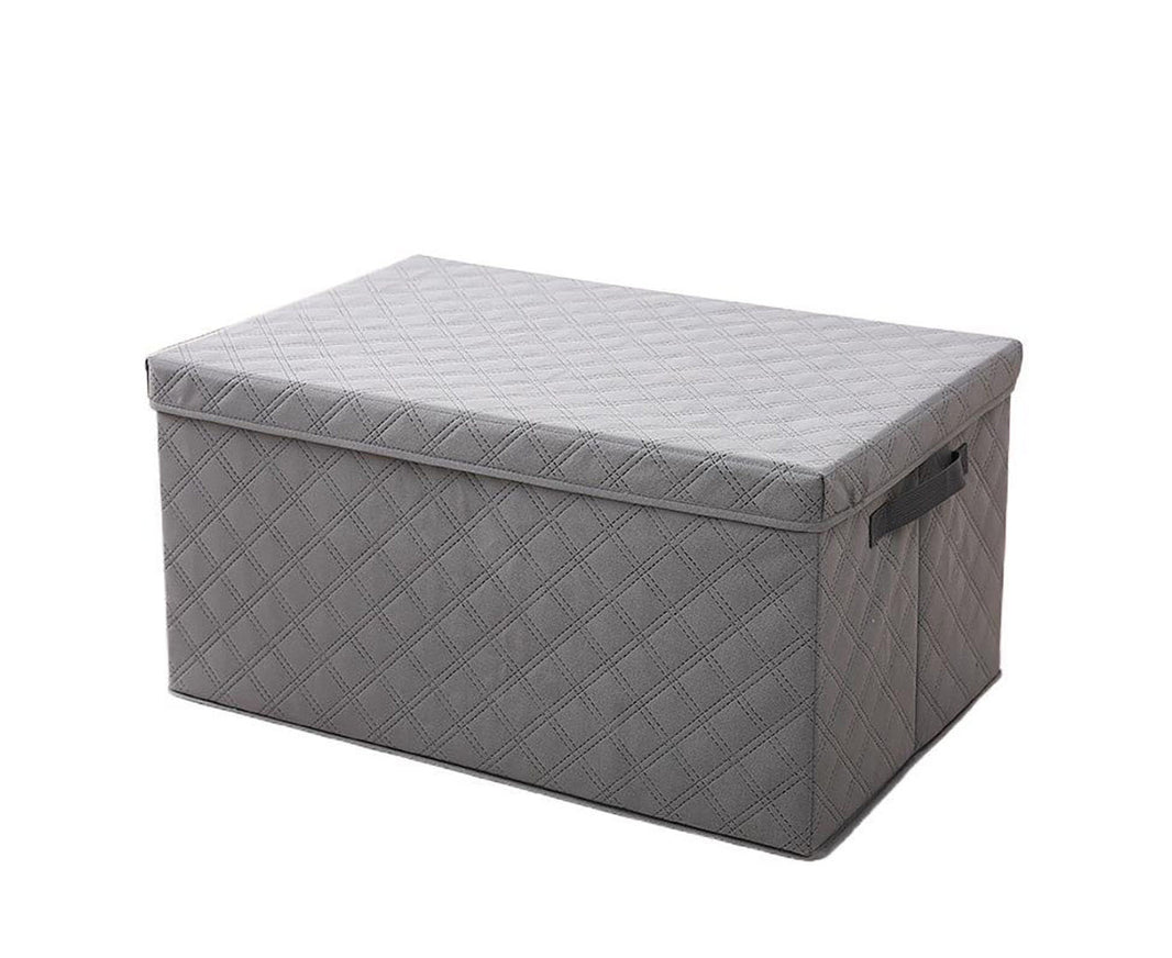 SOGA Large Grey Non-Woven Diamond Quilt Grid Fabric Storage / Organizer Box