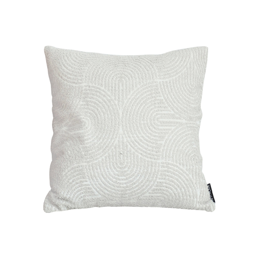 SOGA 50cm Throw Pillow Off White Lumbar Embroidered Decorative Cover Stitch for Home Decor