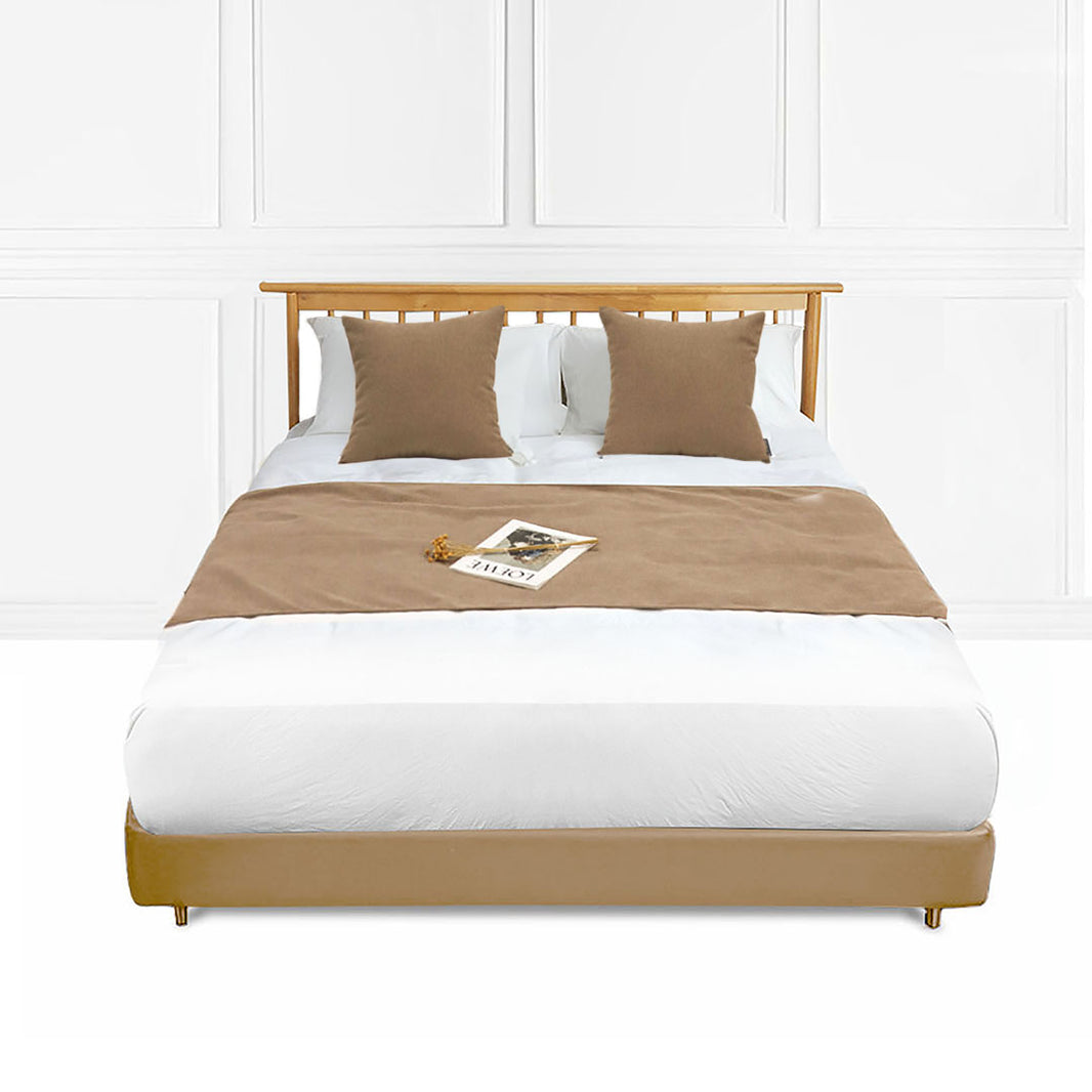 SOGA 1.8m Bed Light Brown Vintage Scarf Runner Bedding Tail Pad Flag For Home Hotel Set of 3