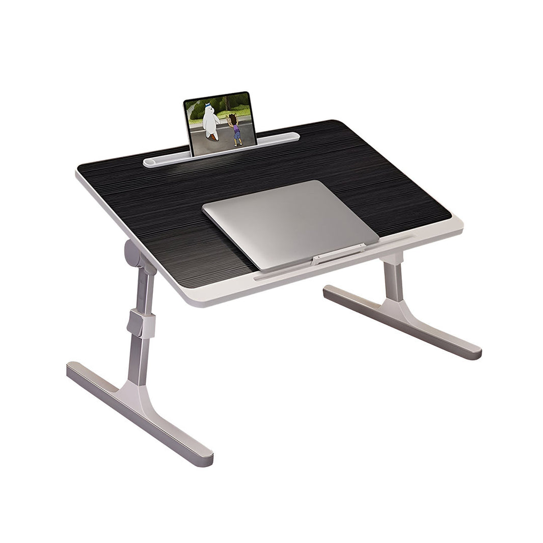 SOGA 60X40cm Black Small Laptop Bed Portable Foldable Study Table Adjustable