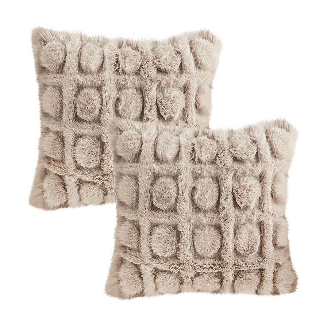 SOGA 2X 45cm Wabi-sabi Herringbone Plush Square Throw Pillow