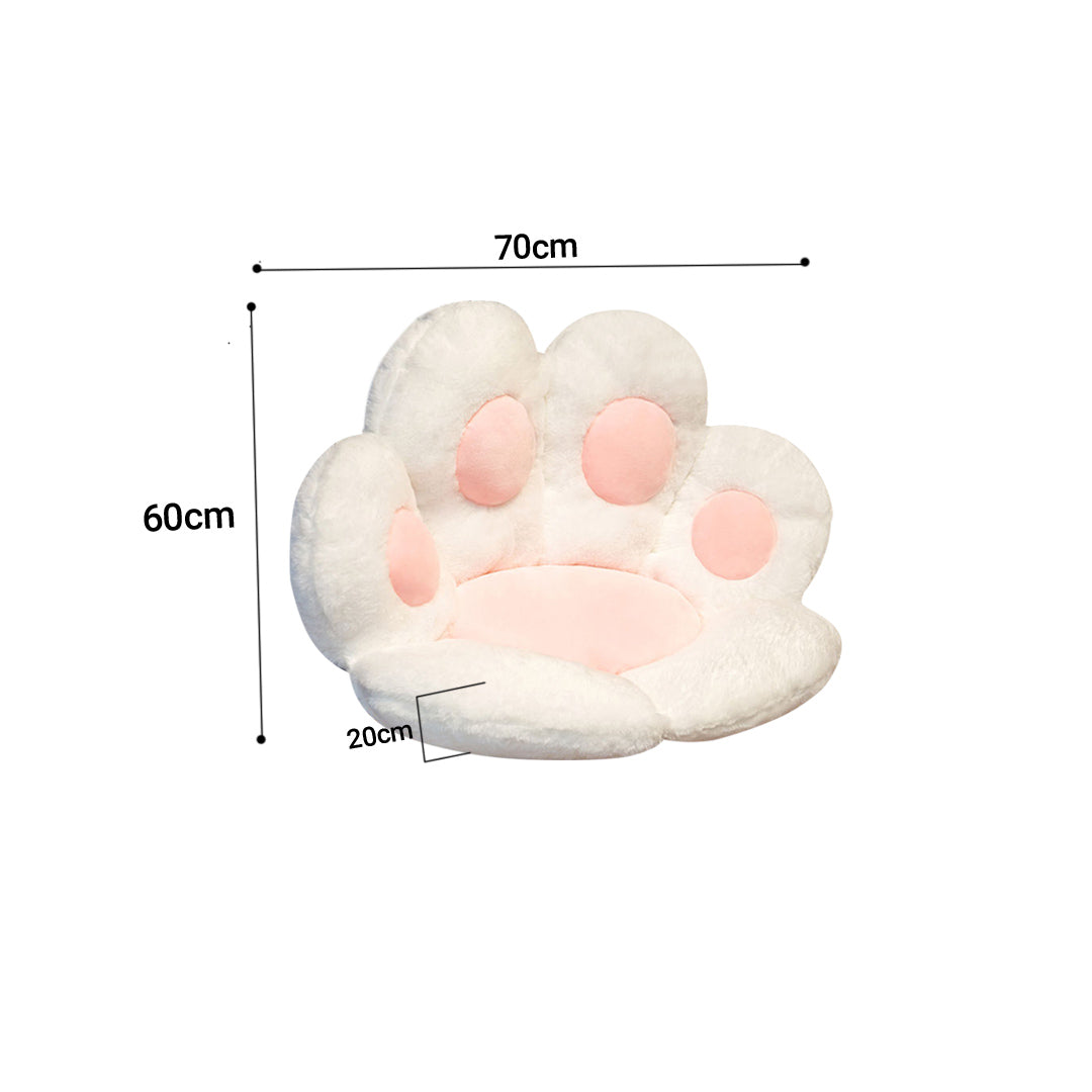 SOGA 2X 70cm White Paw Shape Cushion Warm Lazy Sofa Decorative Pillow Backseat Plush Mat Home Decor