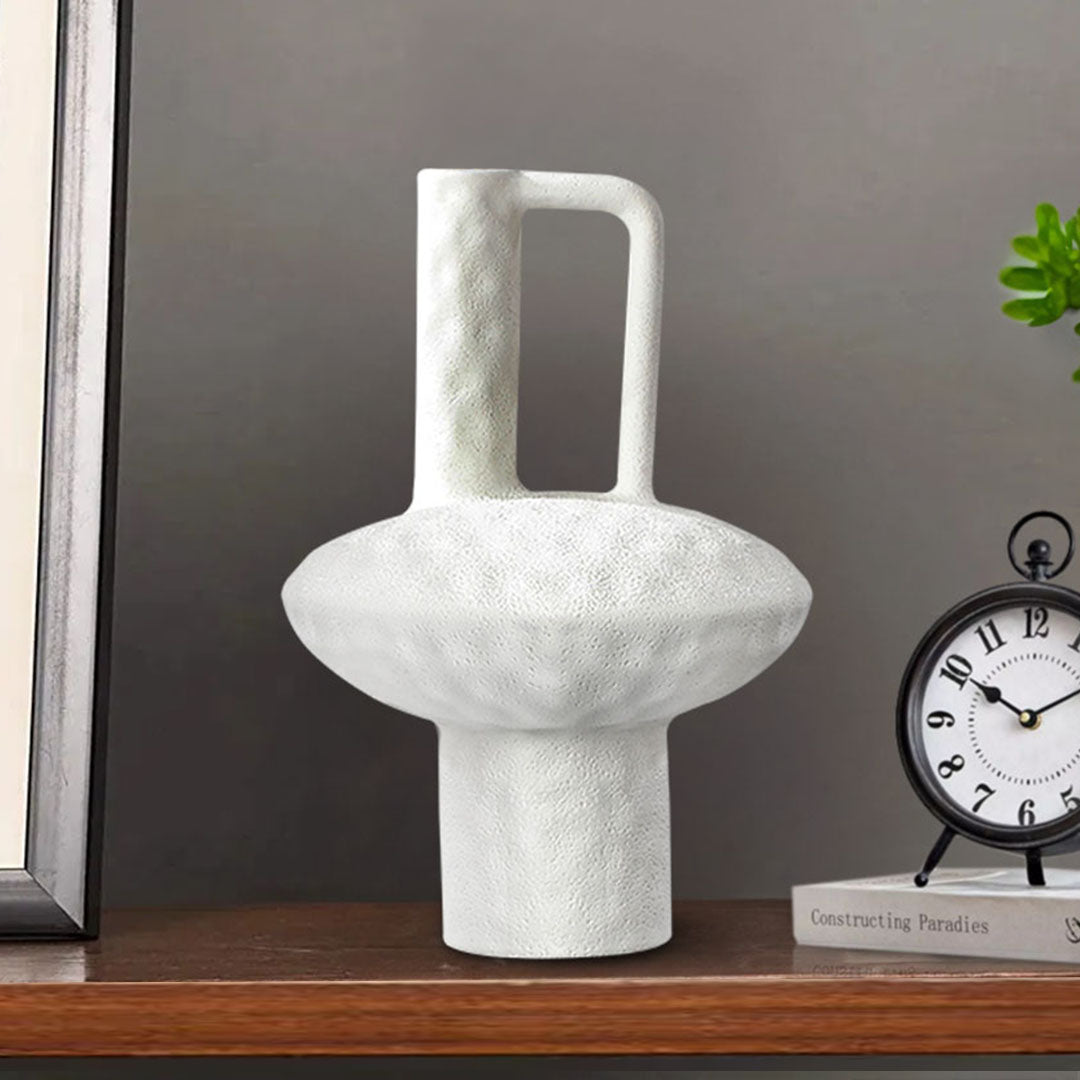 SOGA 20x30cm Ornament Contemporary White Ceramic Vase Decorative for Minimalist and Elegant Home Decor