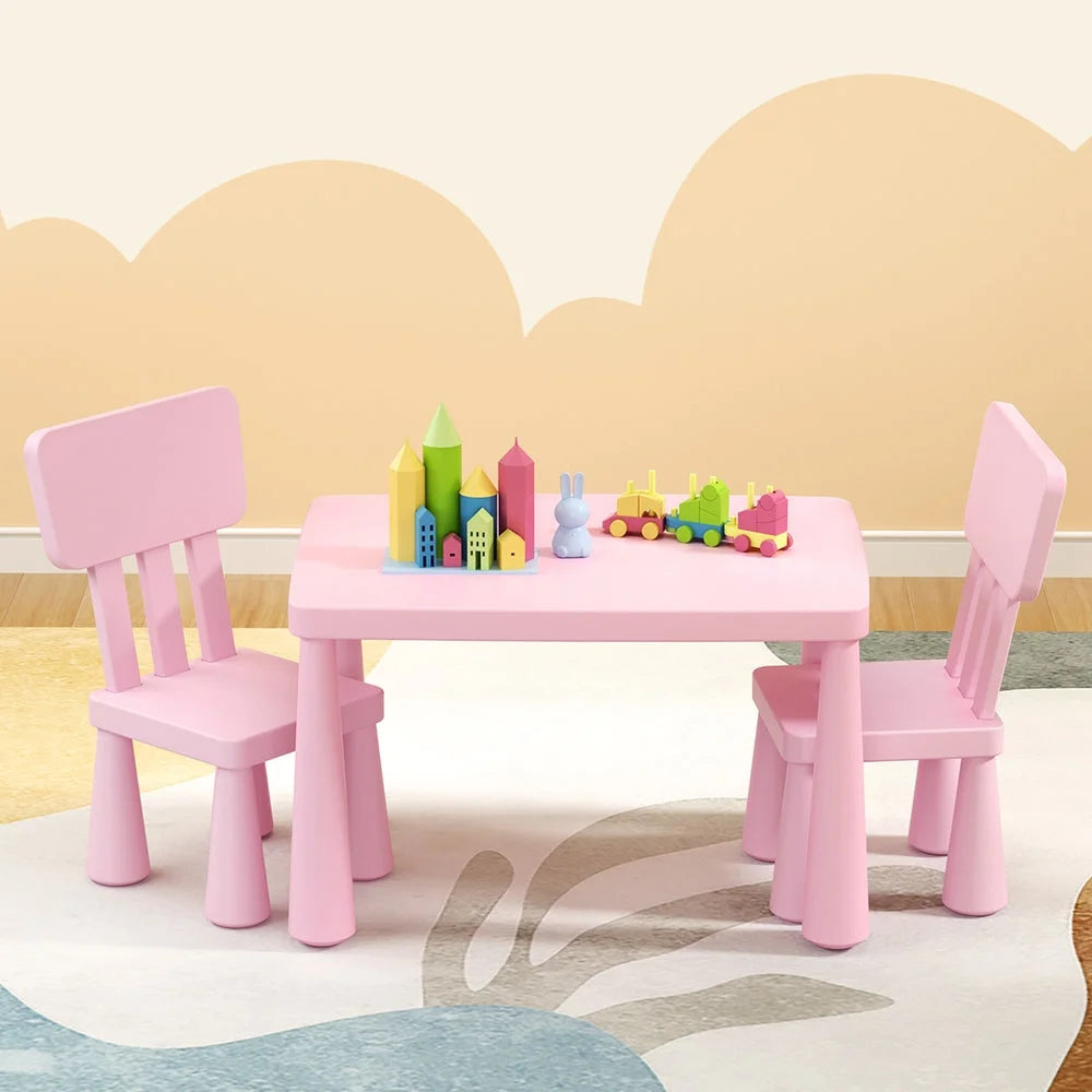 1 Keezi Kids Table and 2 Chairs Set Pink - Baby & Kids >
