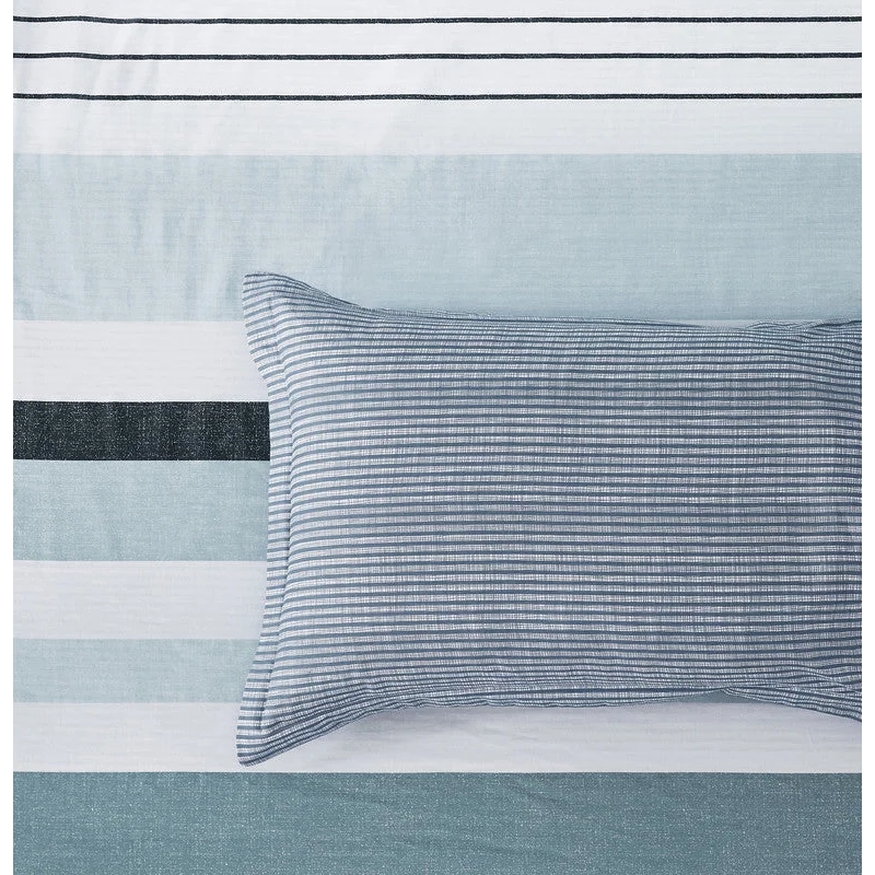 100% Cotton Reversible Quilt Cover Set - Nathan - Queen