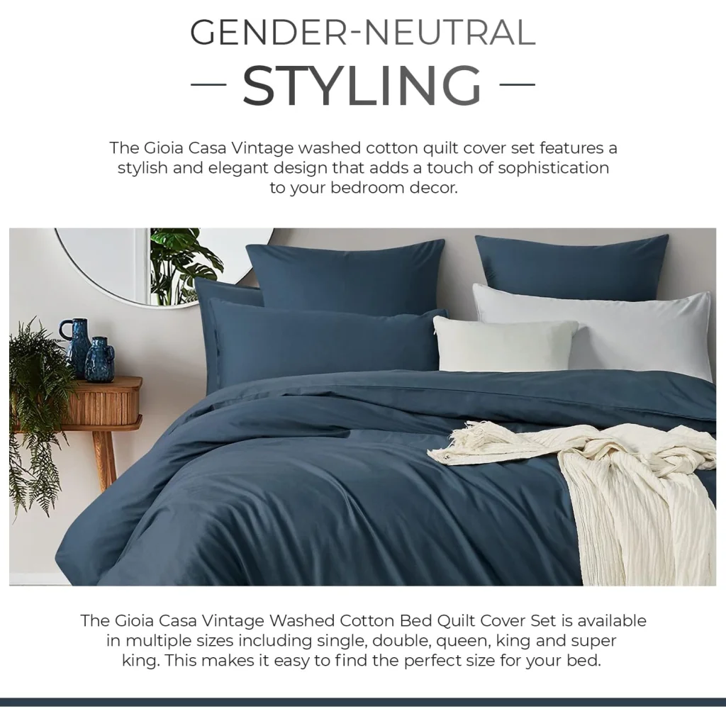 100% Cotton Vintage Washed Bed Quilt Cover Set 3PCS - Brick