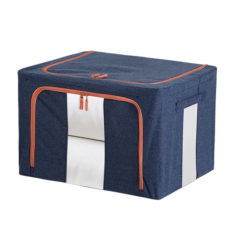 100L Foldable Storage Box Crushed Steel Frame Clothes Quilt