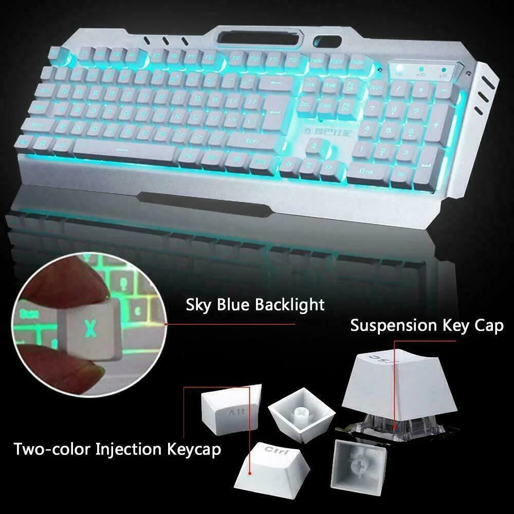 104 Keys Wireless Gaming Keyboard Mouse Set + Mouse Pad RGB