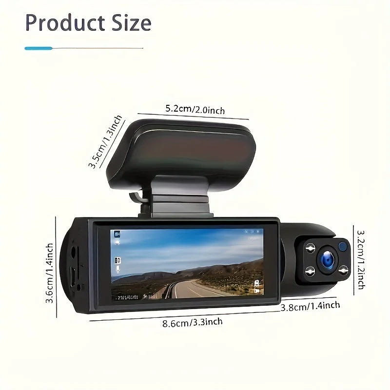 1080P Dual Dash Cam with Night Vision and G-Sensor - Motion