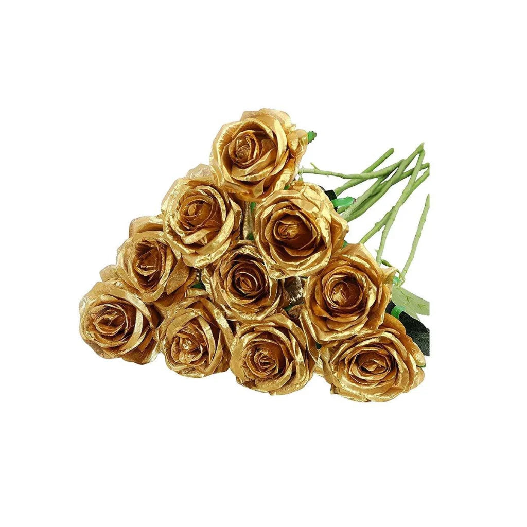 10pcs Artificial Silk Simulation Rose Flowers - Wedding