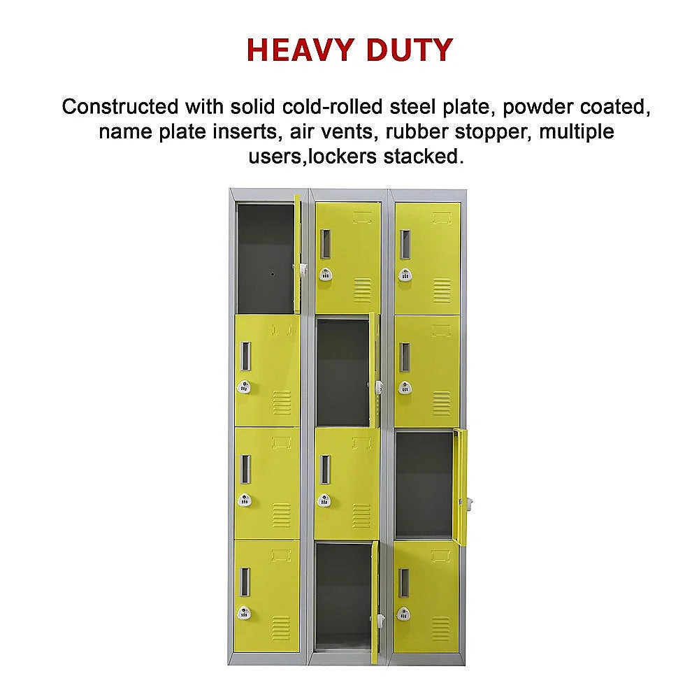 12-Door Locker for Office Gym Shed School Home Storage