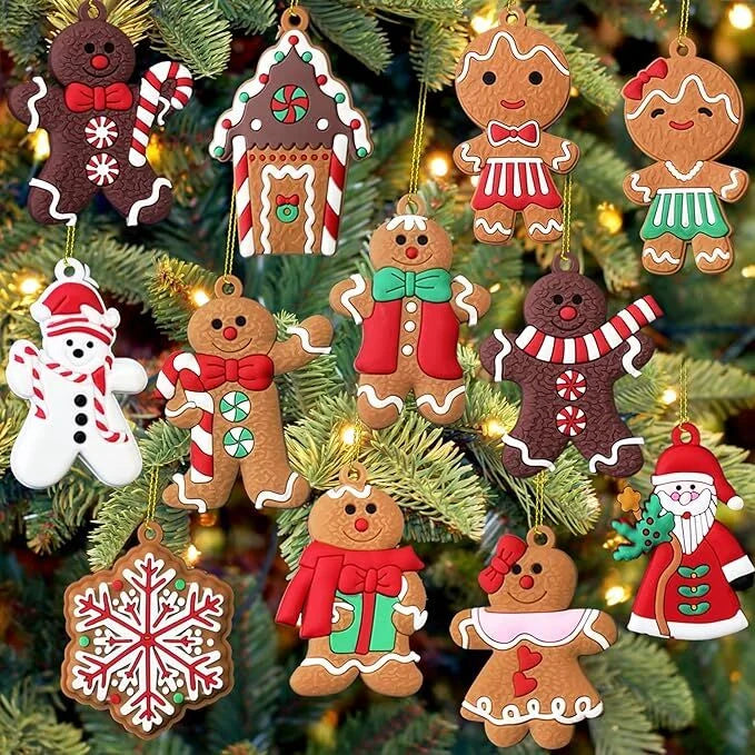 12pcs Christmas Ornaments Cute Snowman Xmas Tree
