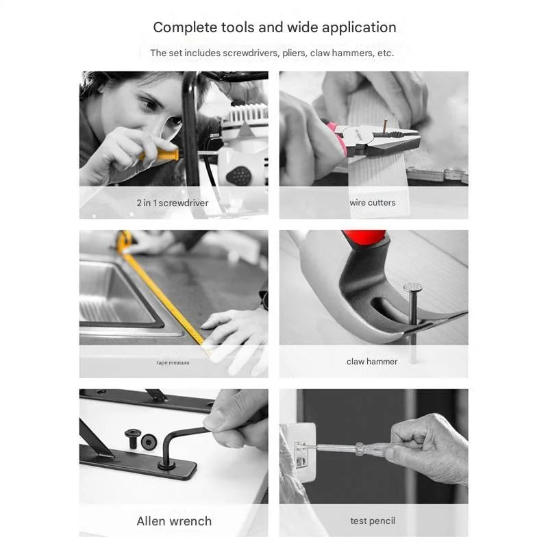 13-Piece Essential Household Tool Kit - Compact Home Repair
