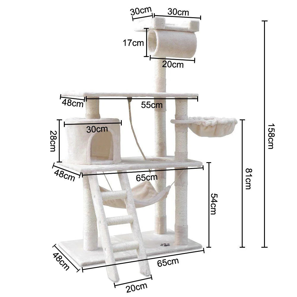 158cm Cat Tree Scratching Post Scratcher Pole Gym Toy House