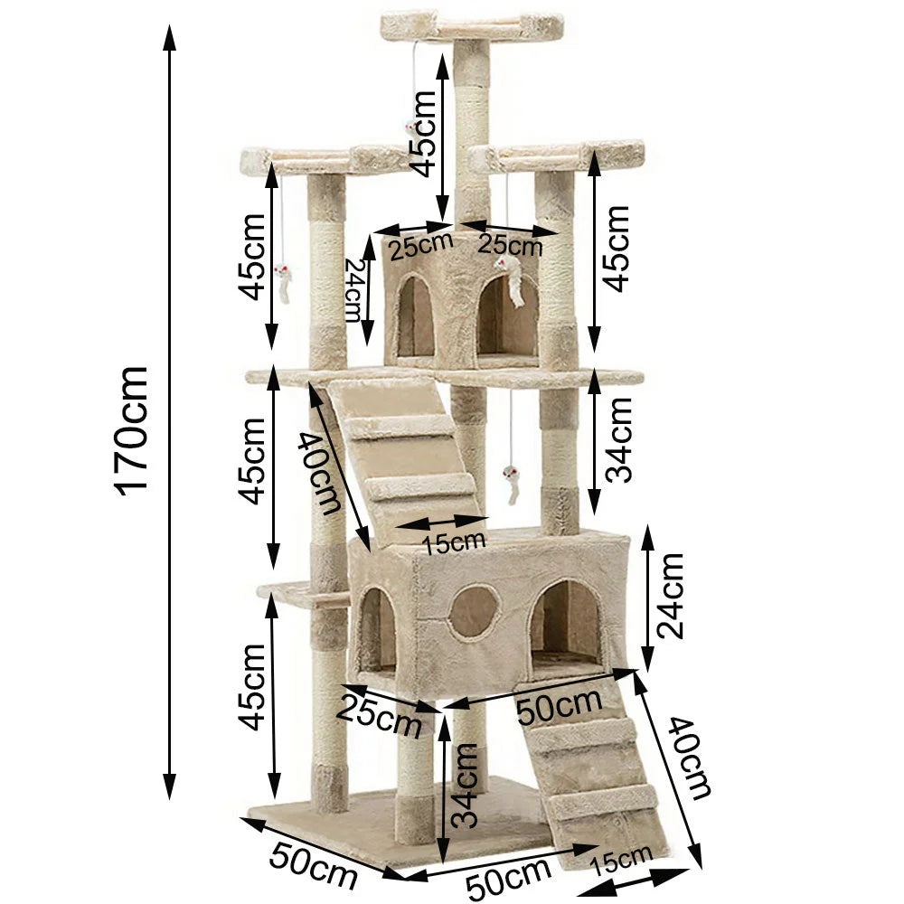 170cm Cat Tree Scratching Post Scratcher Pole Gym Toy House
