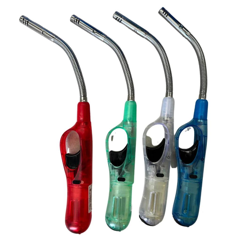 1x Clear Flexible Gas Lighter for BBQ Kitchen Cigarette w/