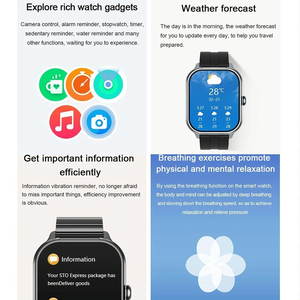 2.01 Inch 2 In 1 Bluetooth Earphone Smart Watch With Nfc &