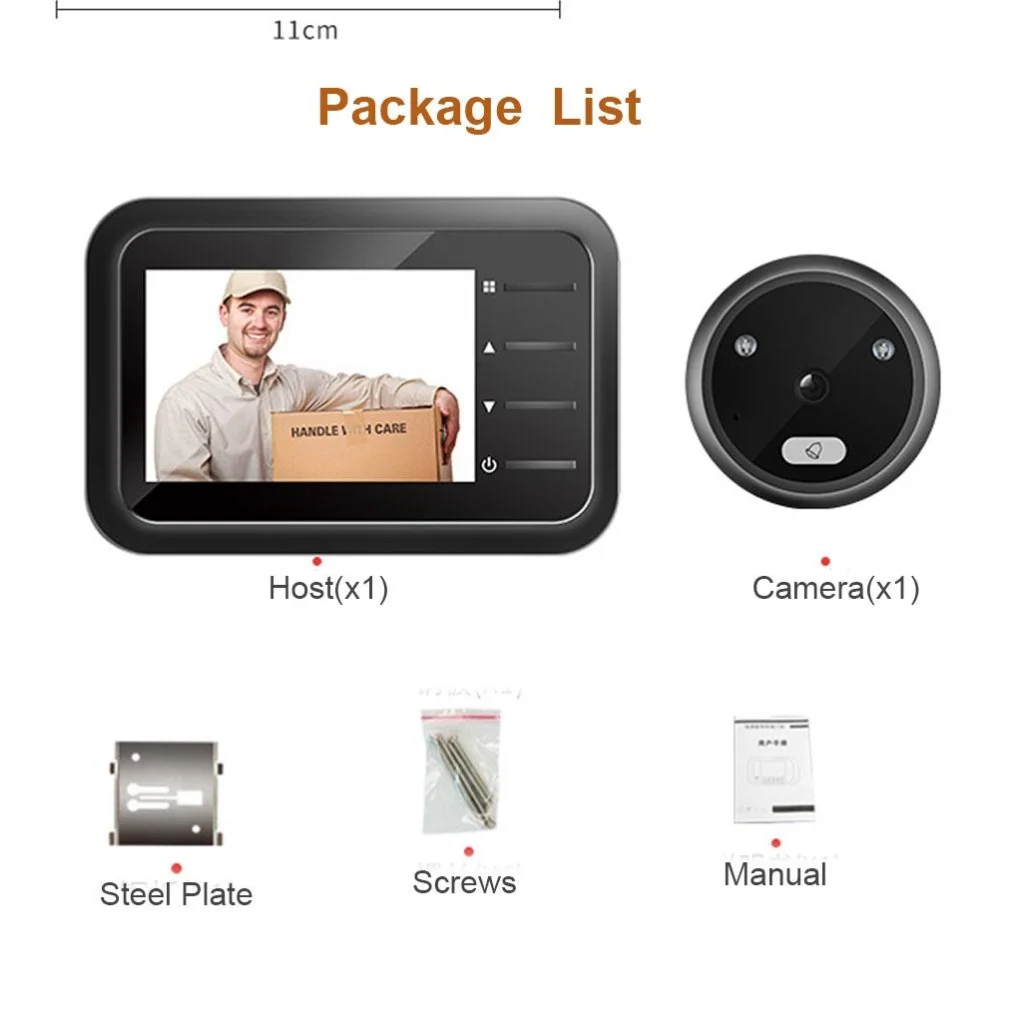 2.4 Night Vision Lcd Cat Eye Doorbell With Photo / Video