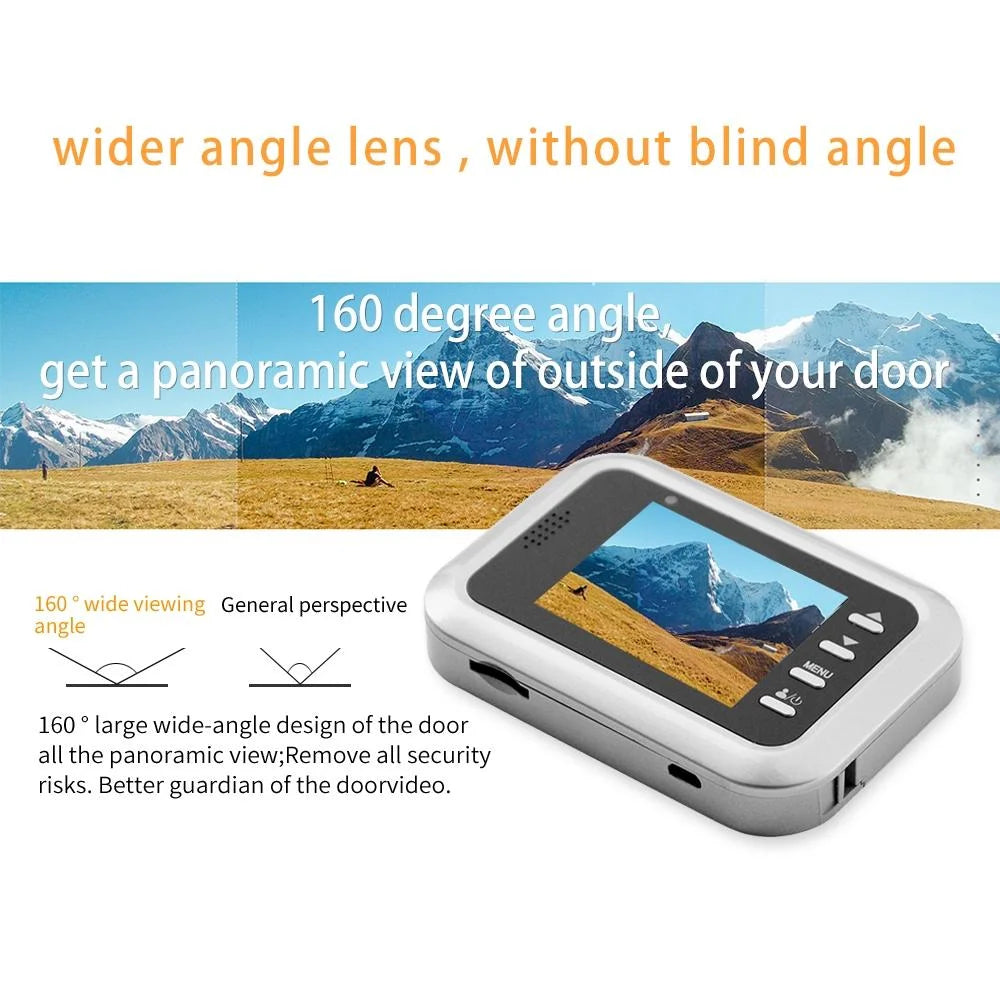 2.4 Screen 2.0Mp Security Camera With Tf Card Slot - Silver