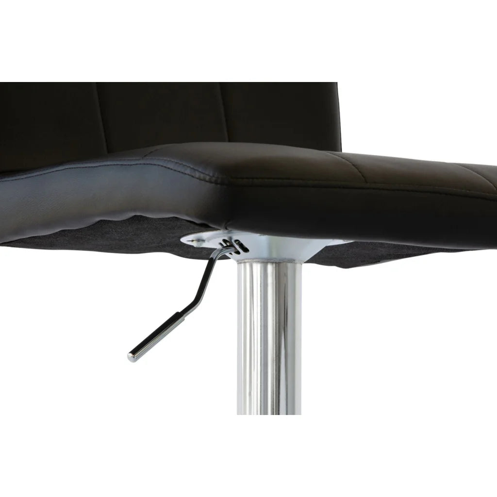2 Diamond Style Padded Leather Barstools (Black) w/