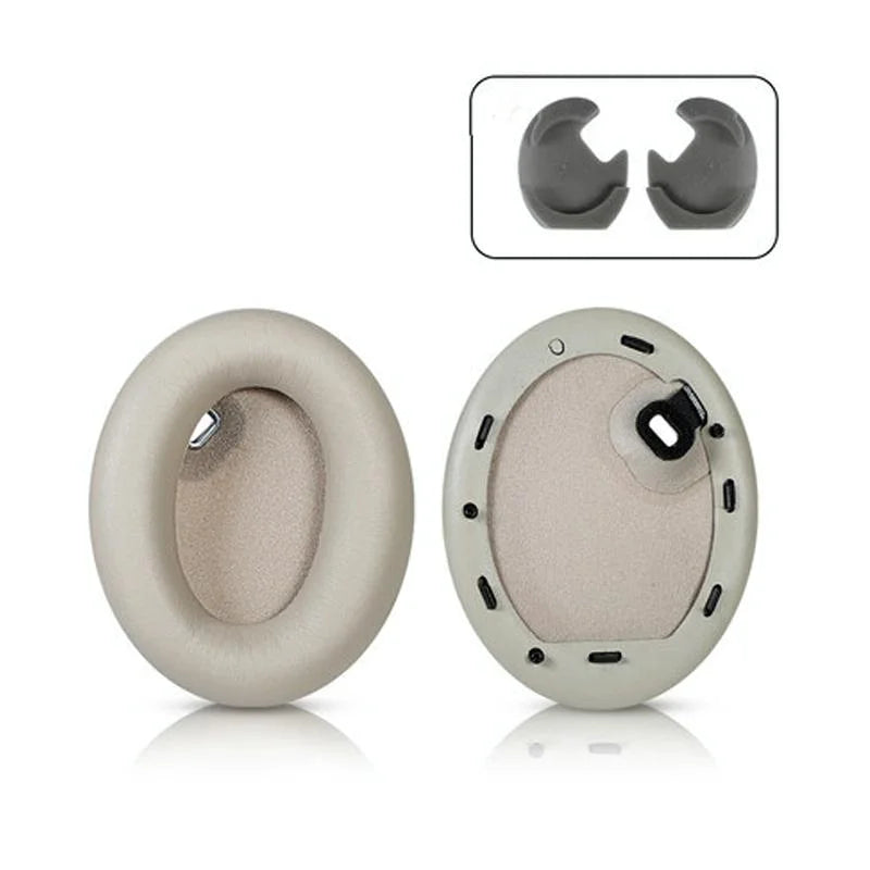 2 Leather Headset Earmuffs For Sony 1000Xm4 With Snap - Champagne-1915198145483116544