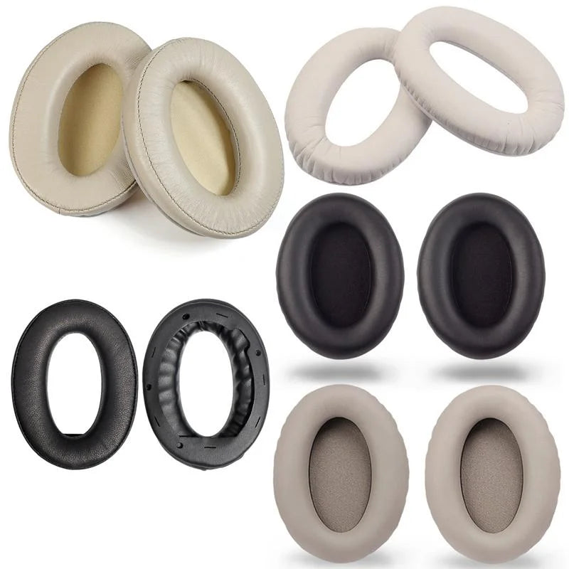 2-Pack Headset Sponge Covers For Sony Wh-1000Xm2 / Xm3 / Xm4 - Champagne Gold Protein With Card Buckle