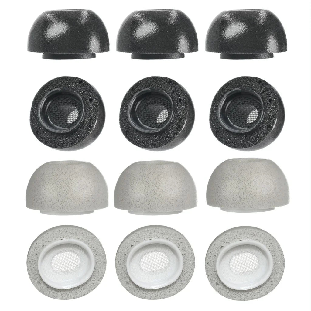 2-Pack Memory Foam Ear Caps For Tws Airpods Pro - Medium Gray