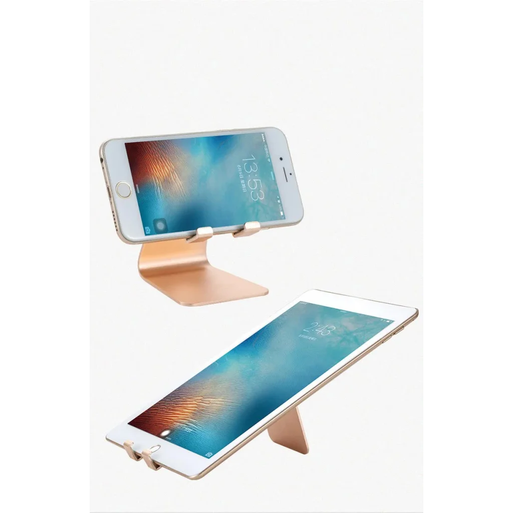 2 Pcs Pink Foldable Aluminum Alloy Phone & Tablet Stand