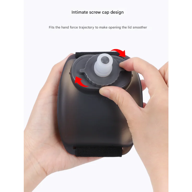 2-Pices Black Ergonomic Wearable Hydration Flask