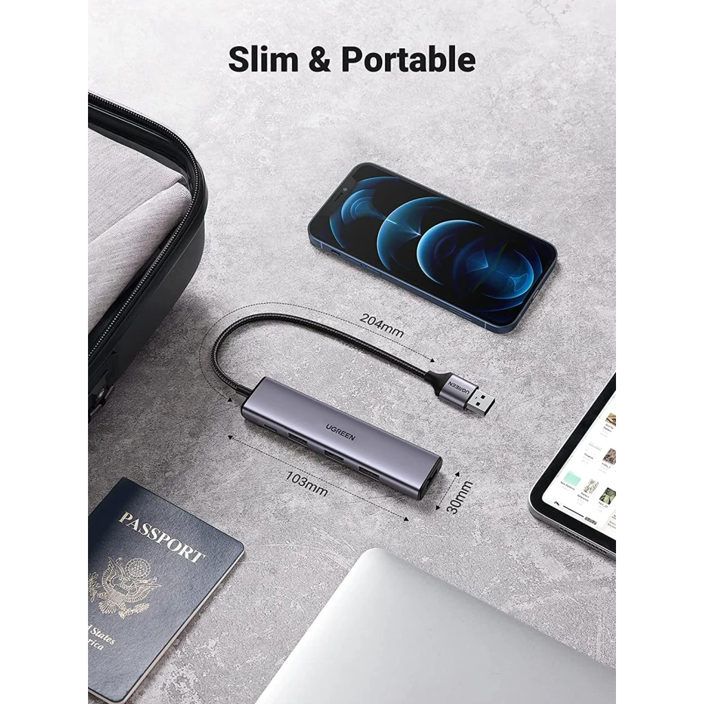 20805 USB 3.0 4-Port Hub with USB-C Power Port