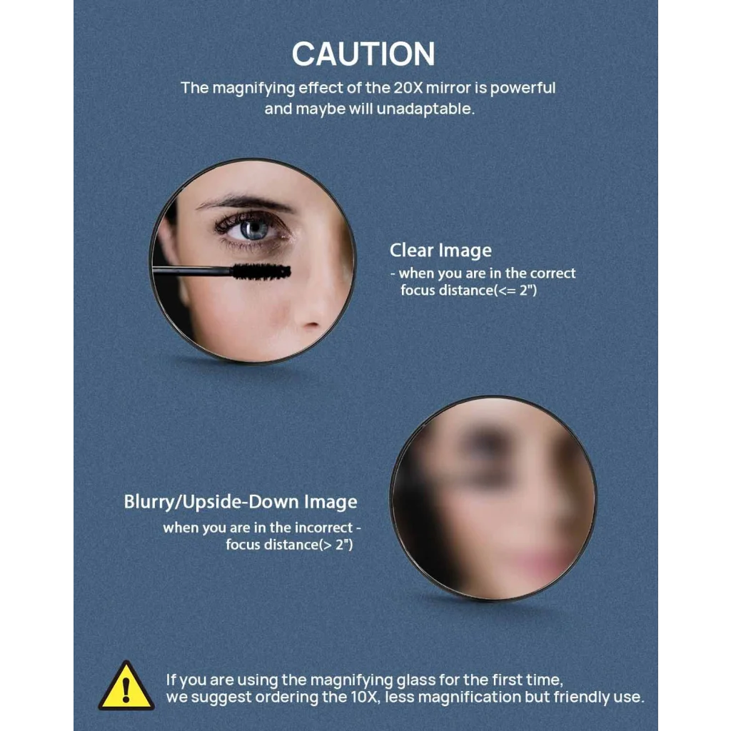 20X Magnifying Mirror and Eyebrow Tweezers Kit for Travel