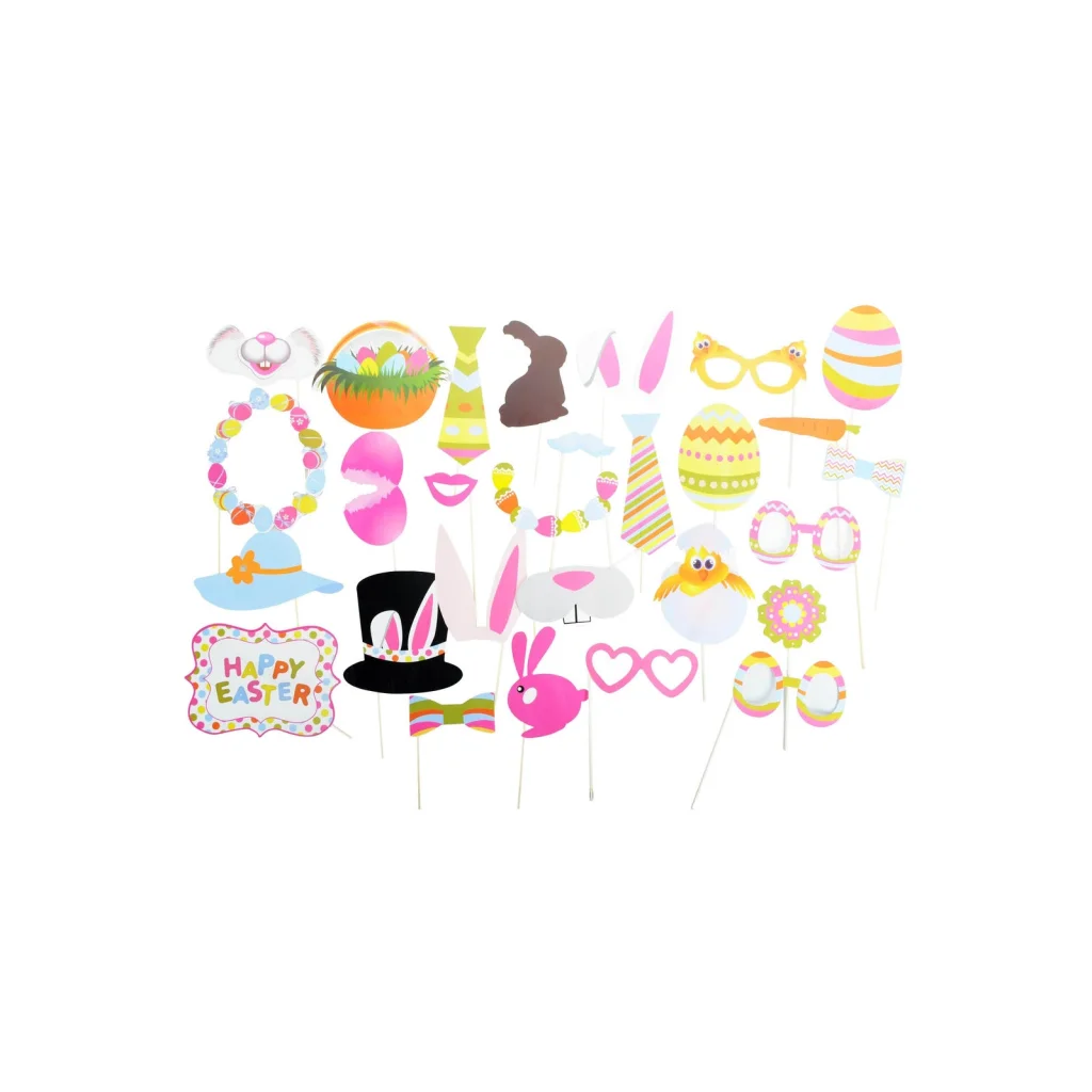 28pcs Easter Photo Booth Props Party Selfie Costume Rabbit