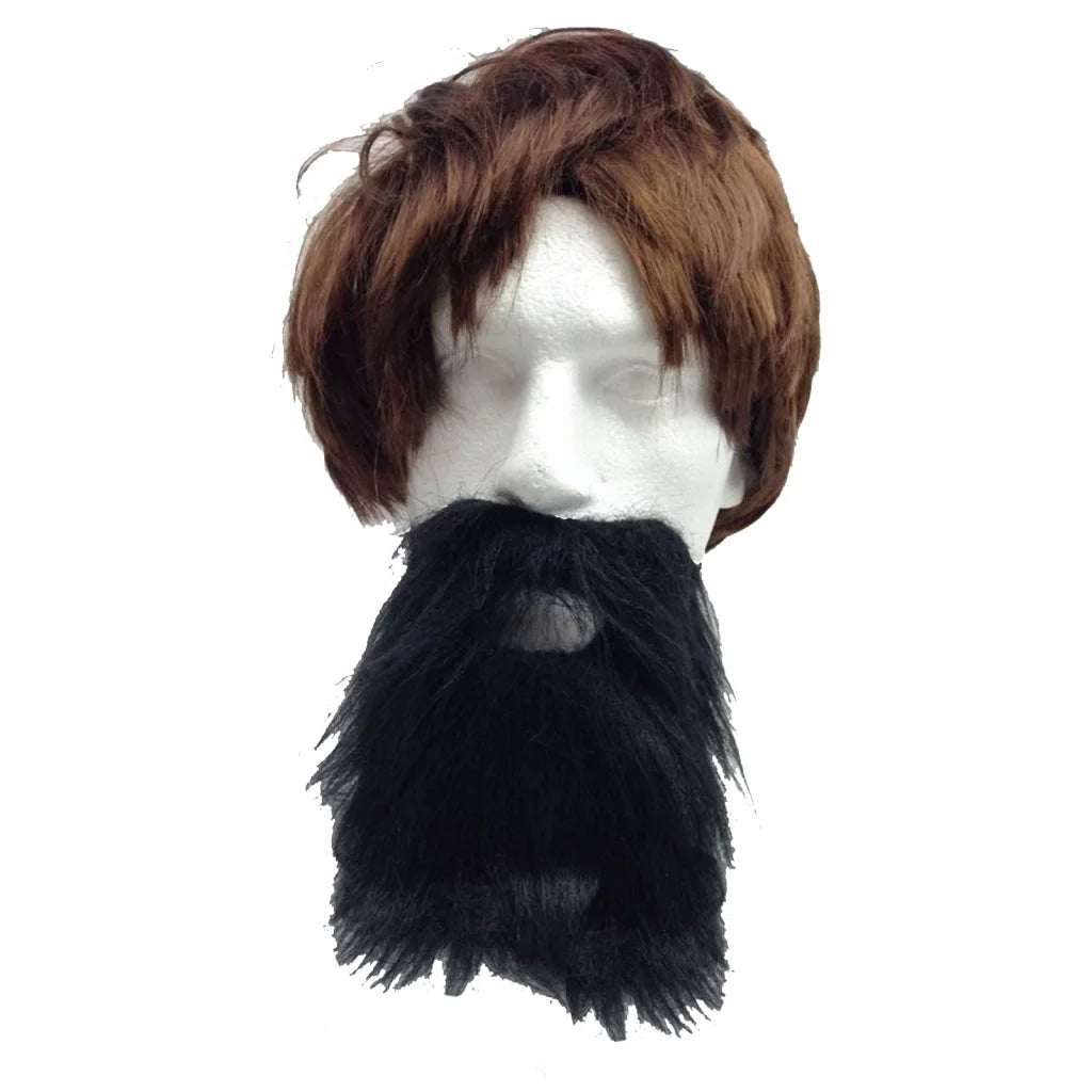 2pc Set Black Jumbo Afro Wig + Party Beard Moustache