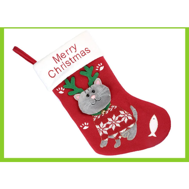 2pcs cute cat christmas stockings cartoon christmas socks
