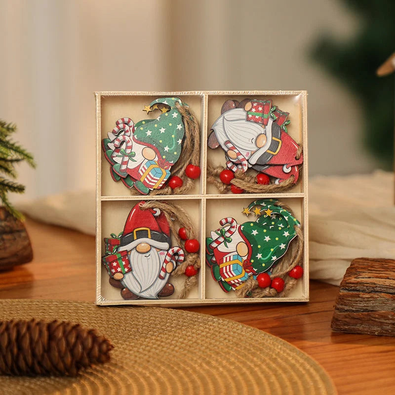 3 boxe style a set New Christmas Decorations Small Wooden