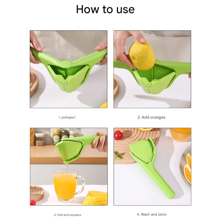 3 Pcs Yellow Easy-Squeeze Manual Citrus Juicer - Durable