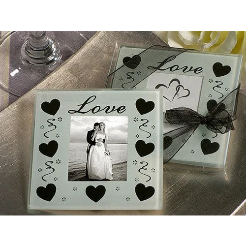 30 Pack Wedding Coasters Glass Square Photo Frame