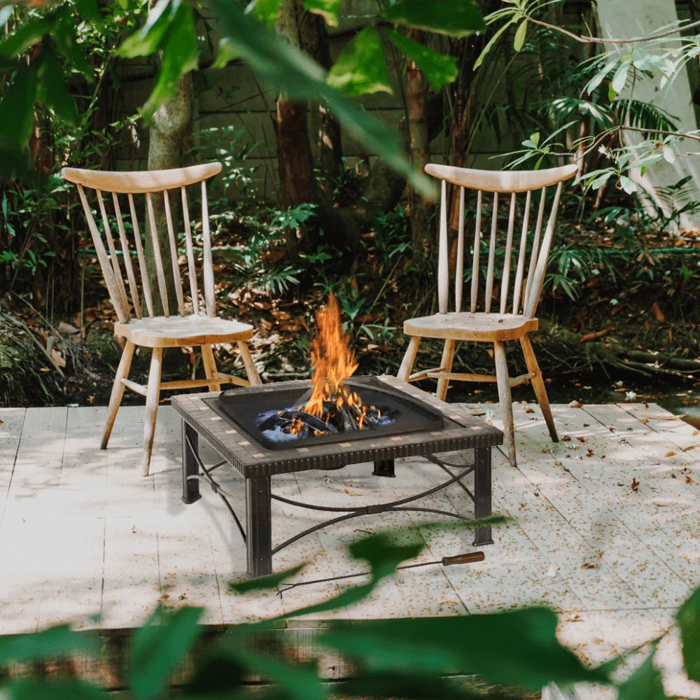 30’’ Square Slate Tile Fire Pit Outdoor Patio Heater