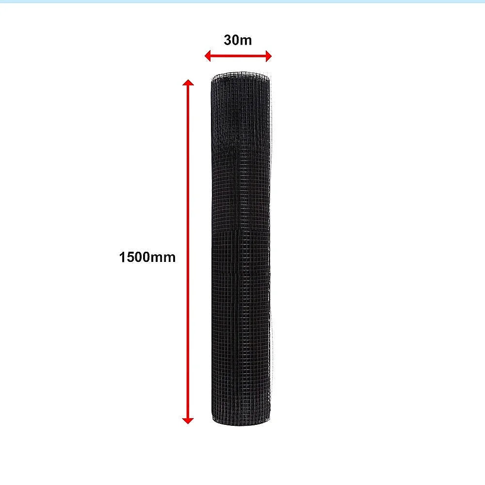 30m Black Chicken Wire Mesh Roll – Aviary & Garden Fencing