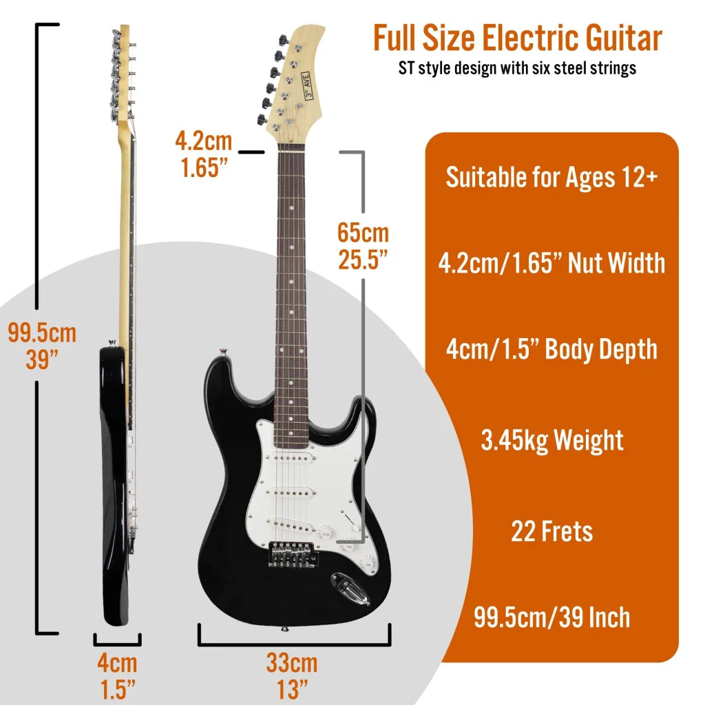 3rd Avenue Electric Guitar Pack - Black - Audio & Video >