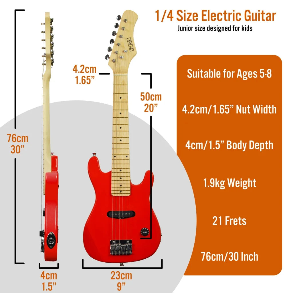 3rd Avenue Junior Electric Guitar Pack - Red - Audio &