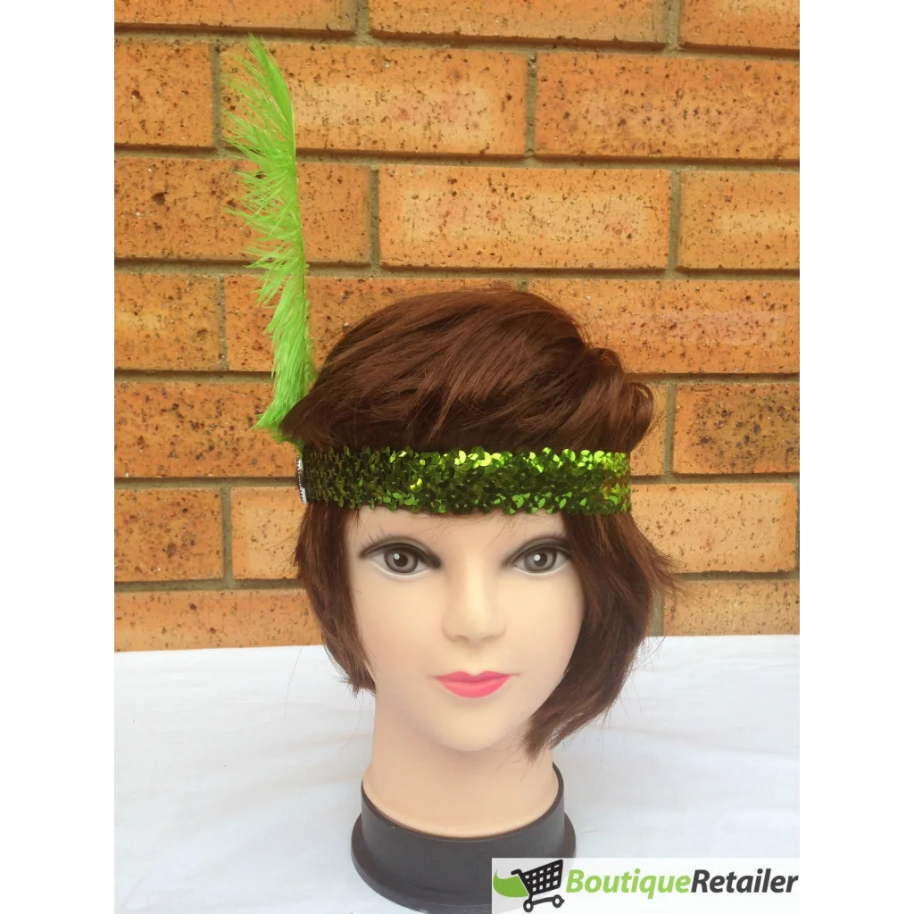 3x 1920s FLAPPER HEADBAND Headpiece Feather Sequin