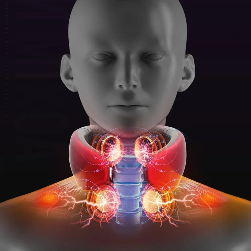 4-Head Neck Massager With Pulse Technology Red - Health &