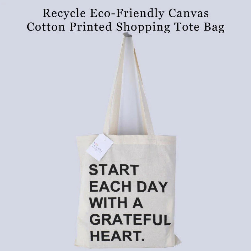 4 pcs Recyclable Eco-friendly Tote Canvas Cotton Printed